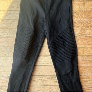 Black High-Waisted Moto Leggings
